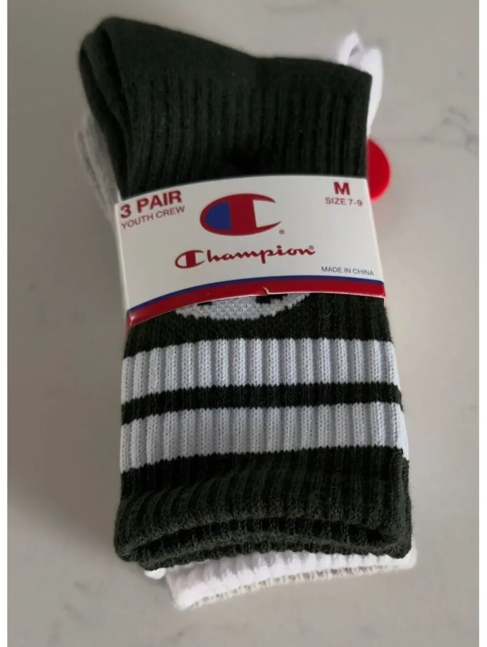 Champion All Sport Performance Crew Socks 3pk Youth Size Medium 7-9